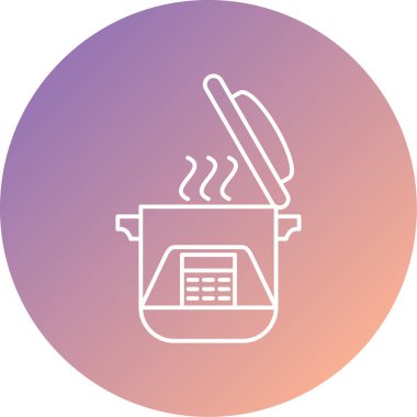 Eşsiz yemek ve pişirme, minimalist vektör çizgisi simgesi