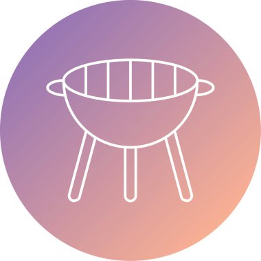 Barbekü vektör simgesi modern illüstrasyon