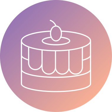 Kek. Web simgesi basit illüstrasyon