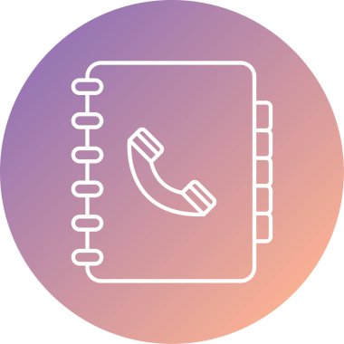 Adres, telefon, not, cep telefonu, düz simge. vektör illüstrasyonu