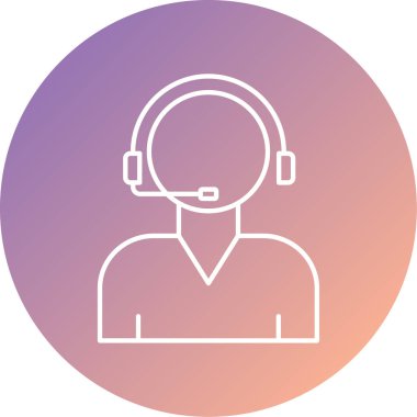 Müşteri desteği vektör simgesi modern basit ve minimalist düz illüstrasyon