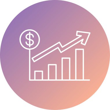 Beyaz arkaplan üzerinde ok simgesi olan büyüyen grafik