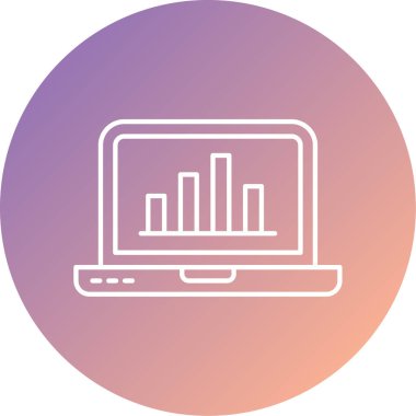beyaz arkaplanda dizüstü bilgisayar vektör çizgisi simgesi