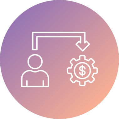 Beyaz arkaplanda izole edilmiş para simgesi olan vektör işadamı