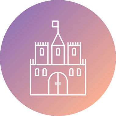 şato simgesi modada izole edilmiş vektör illüstrasyonunda