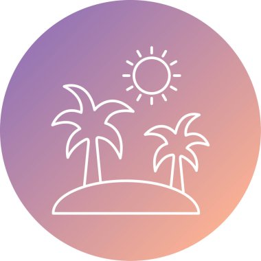 Bir plaj simgesinin vektör çizimi