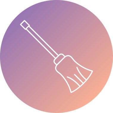 Eşsiz süpürge vektörü kabartması düz simge