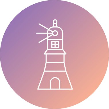 Benzersiz Deniz Feneri Vektör Hattı Simgesi