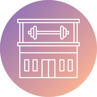 Modern spor salonu ikonunun vektör illüstrasyonu