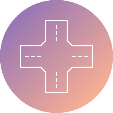 Crossroad simgesinin vektör illüstrasyonu