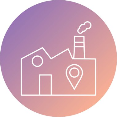 Fabrika inşa simgesinin vektör illüstrasyonu