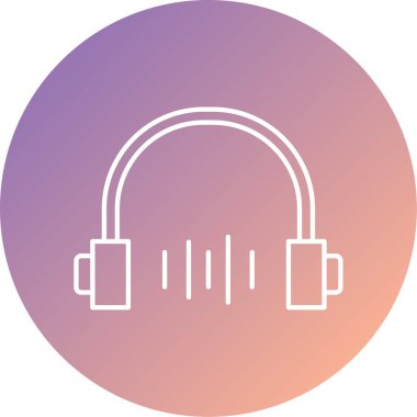 Benzersiz kulaklık vektör çizgisi simgesi