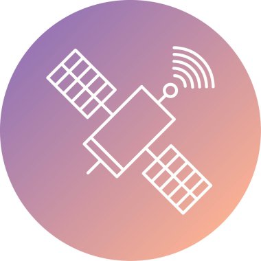 Uydu. Web simgesi vektör illüstrasyonu