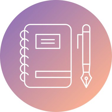 defter ve kalem. Web simgesi basit illüstrasyon 