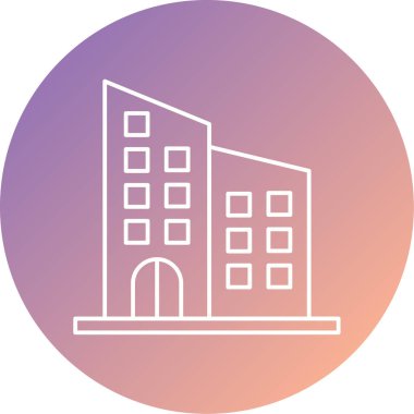 Bina. Web simgesi basit illüstrasyon