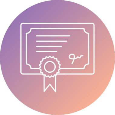 Sertifika. Web simgesi basit illüstrasyon