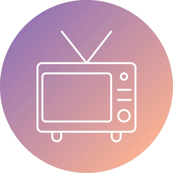 Телевізор Веб Іконка Проста Ілюстрація — стоковий вектор