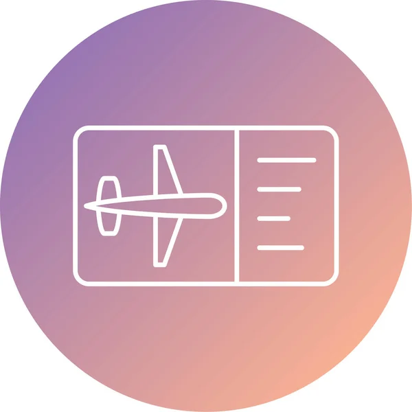 Plane Ticket Glyph Color Vector Icon — Stockvektor