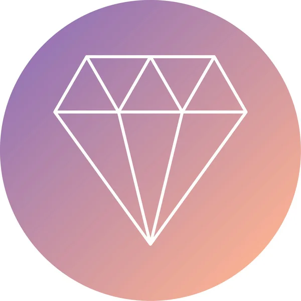 Diamante Ícone Web Ilustração Simples — Vetor de Stock
