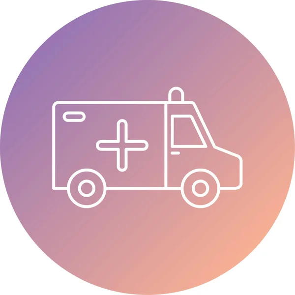 Ambulans Vektörü Ince Çizgi Simgesi — Stok Vektör