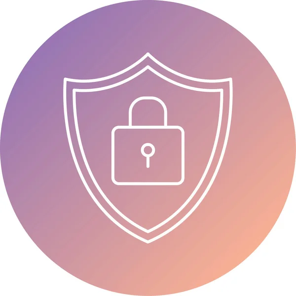 Shield Padlock Web Icon Simple Illustration — 스톡 벡터