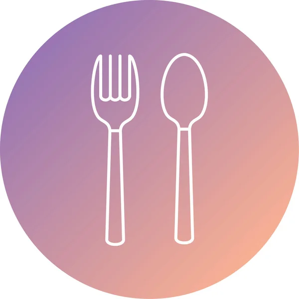 流行风格的叉子和勺子图标隔离背景 — 图库矢量图片