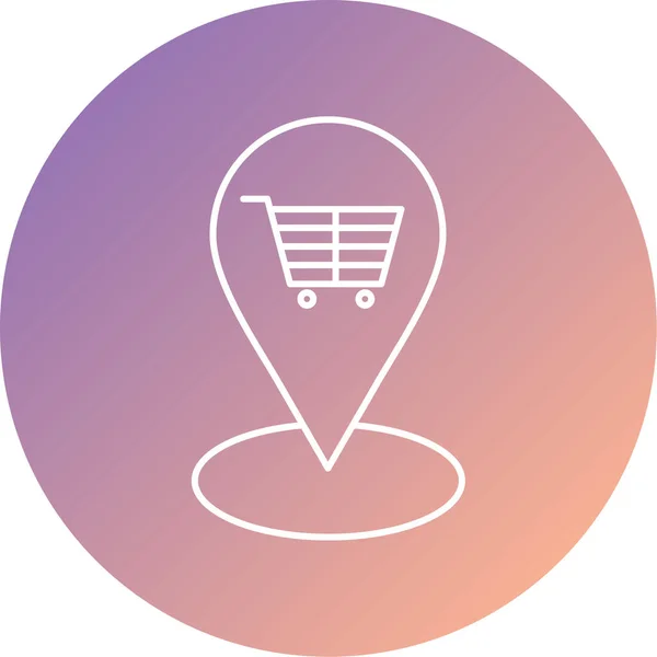 Shopping Cart Icon Location Commerce Vector — Stockvector