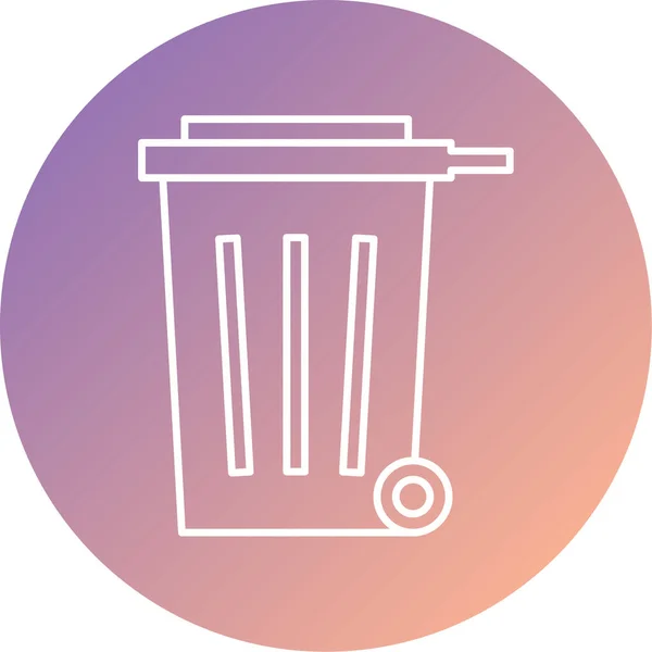 Illustration Einer Mülleimer Ikone — Stockvektor
