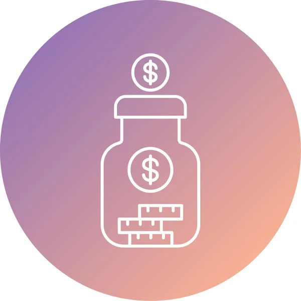 Dollar Jar Icon Vector Illustration — Stock Vector