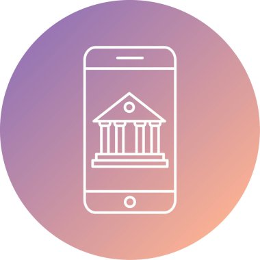 mobil bankacılık vektörü kabartma renk simgesi