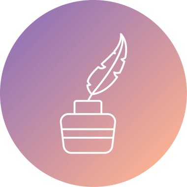 Tüy ve mürekkep. Web simgesi basit illüstrasyon