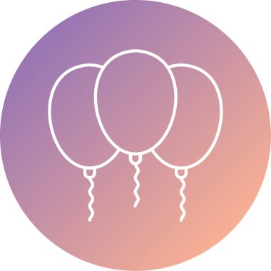 Balon vektör çizgisi simgesinin gösterimi