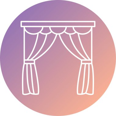 Moda biçimi izole edilmiş arkaplanda perde simgesi