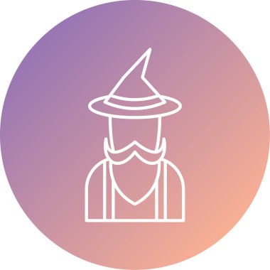 Eşsiz sihirbaz vektör simgesi modern basit illüstrasyon