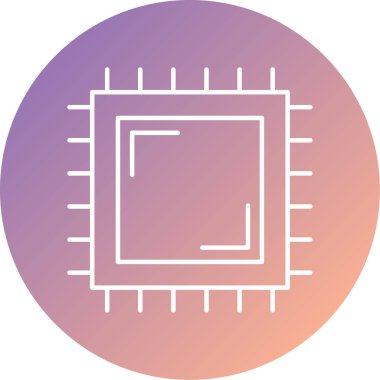 Bir Cpu simgesinin vektör illüstrasyonu