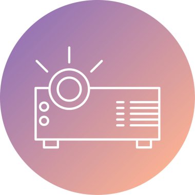 Bir projektör simgesinin vektör illüstrasyonu