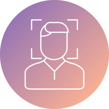 İnsan simgesinin vektör çizimi, yüz kimliği