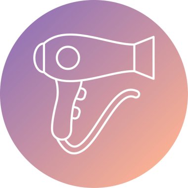 Saç kurutma makinesi ikonu. vektör illüstrasyonu