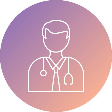 Doktor Avatar Web simgesi basit illüstrasyon