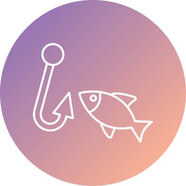 Balık tutmak. Web simgesi basit illüstrasyon