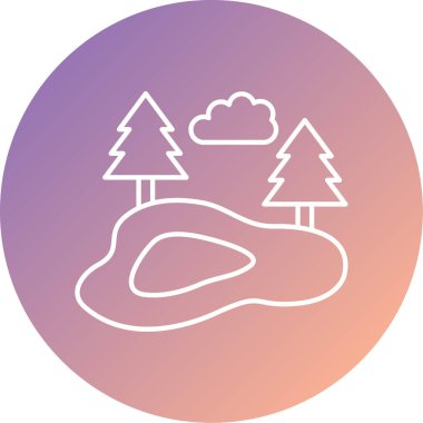 Orman Ağı ikonundaki göl basit bir illüstrasyon