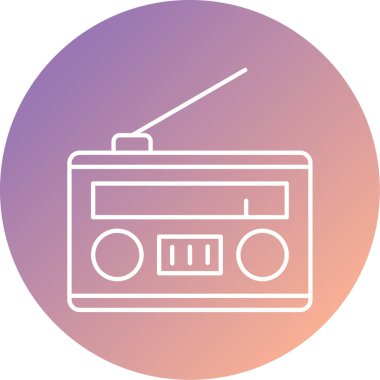 Radyo. Web simgesi basit illüstrasyon