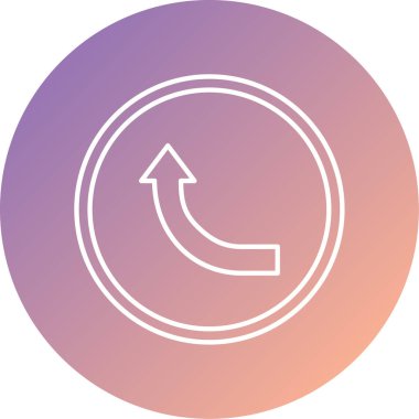 Benzersiz ok vektör çizgisi simgesi