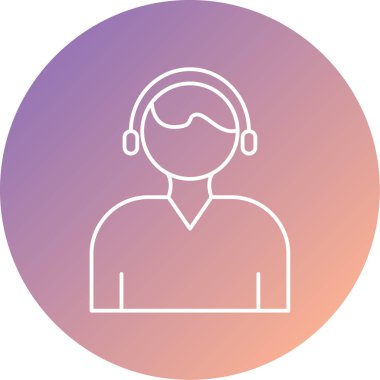 Müşteri servisi vektör simgesi düzenlenebilir vuruş arkaplanı