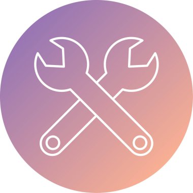 İngiliz anahtarı simgesi vektör illüstrasyonu