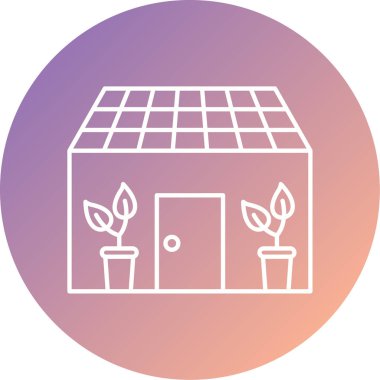 Bitkilerin ve ev simgesinin vektör illüstrasyonu