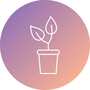 bitki düz simgesi, vektör illüstrasyonu