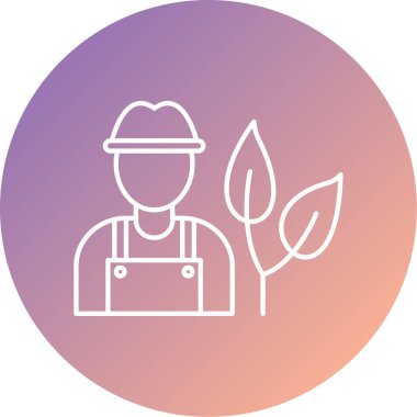 Bir bahçıvan simgesinin vektör illüstrasyonu