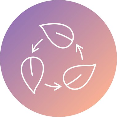 minimalist yapraklar vektör çizgisi simgesi