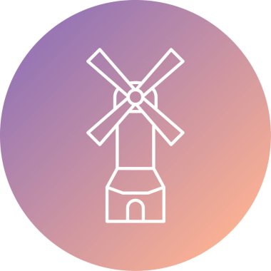 Yel değirmeni simgesi, vektör illüstrasyonu